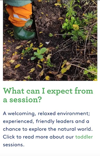 A mobile screenshot of a page of the Foxglove Forest School website.