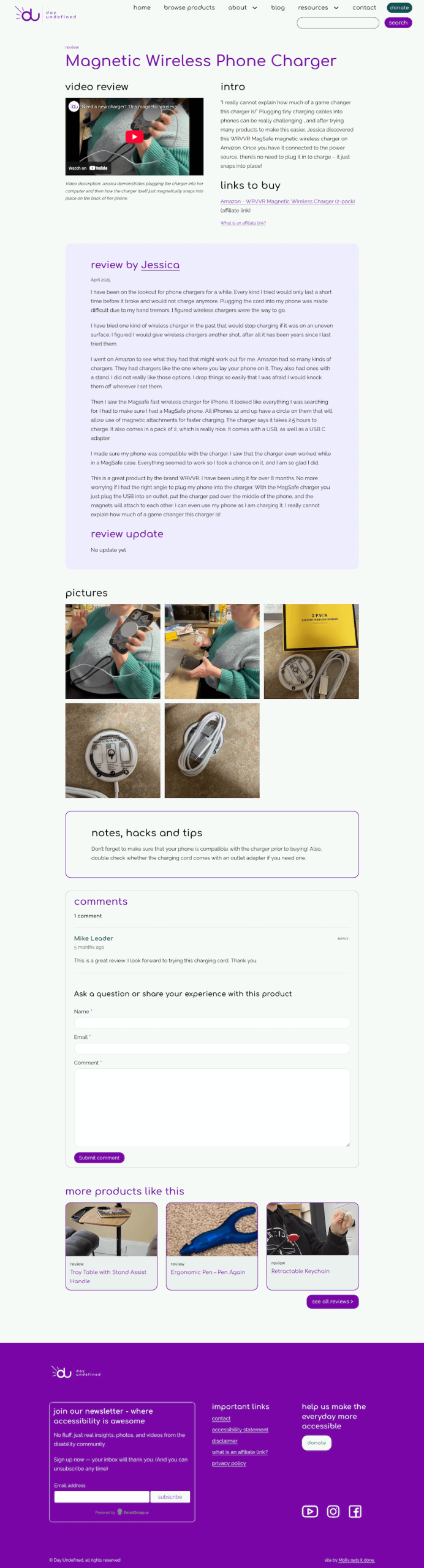 A screenshot of a review page of dayundefined.com
